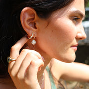 Gold Plated Opal Huggie Hoop Earrings