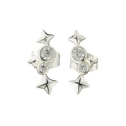 Silver Plated CZ Star Earrings
