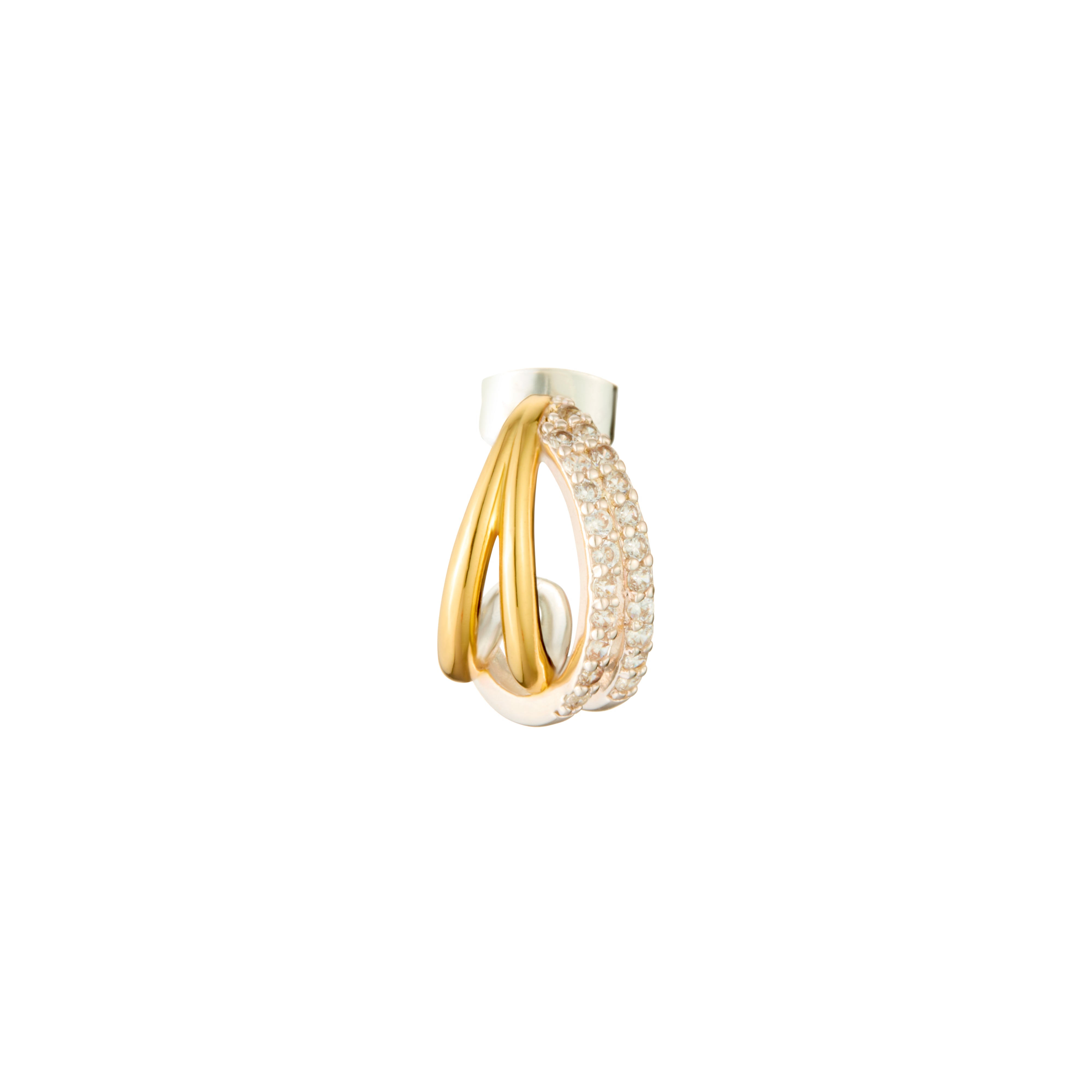 Silver & Gold Plated CZ Earrings