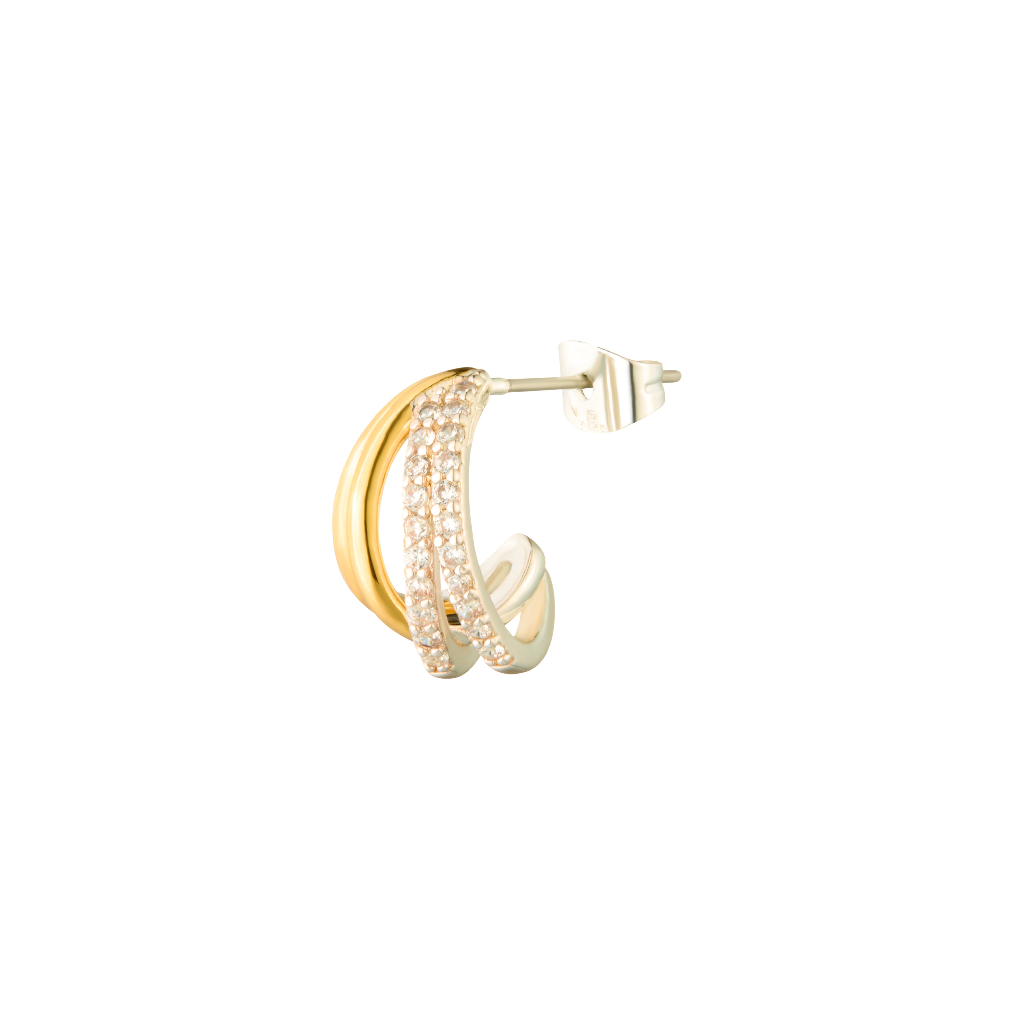 Silver & Gold Plated CZ Earrings