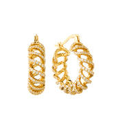 Gold Plated Hoop CZ Earrings