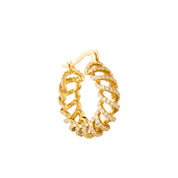 Gold Plated Hoop CZ Earrings
