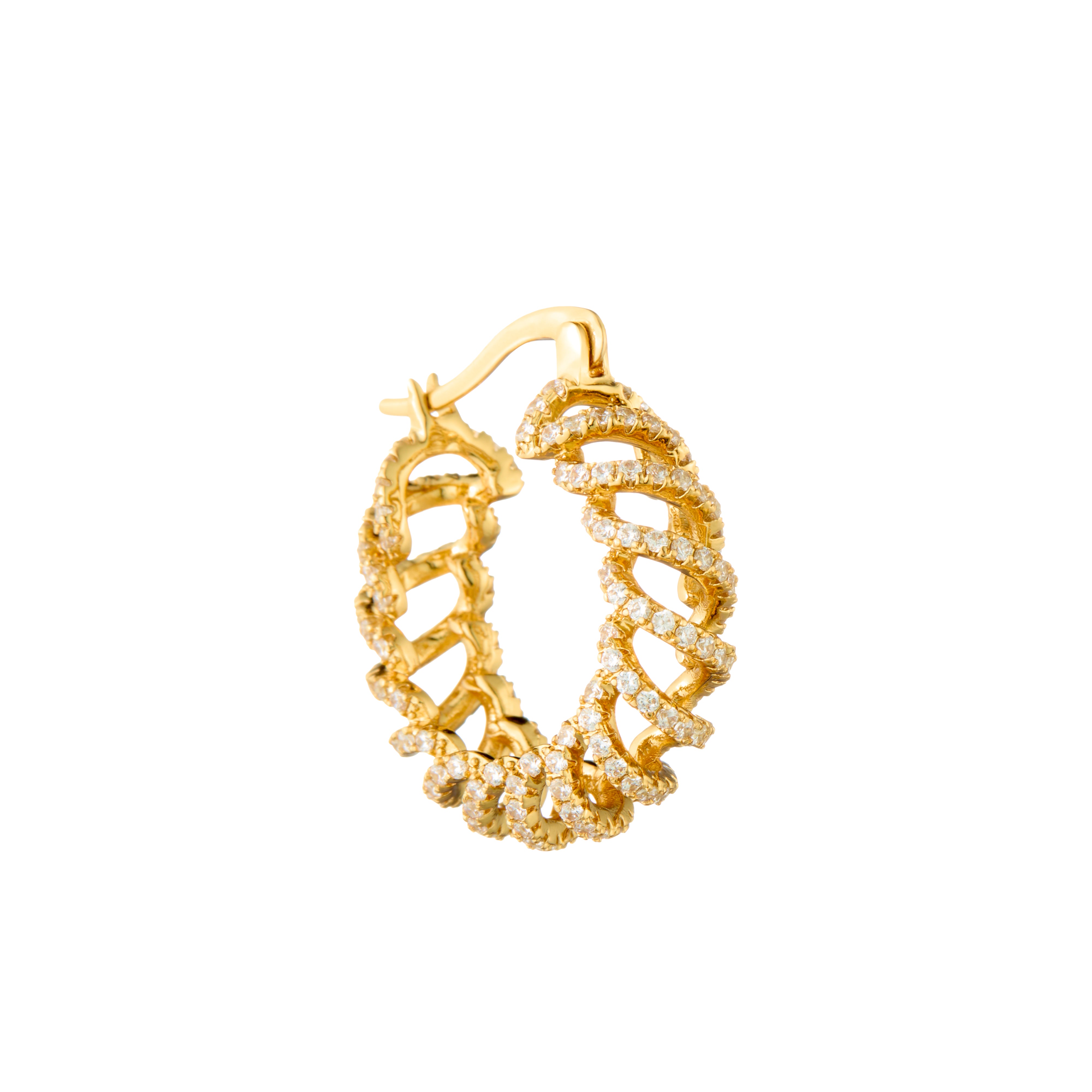 Gold Plated Hoop CZ Earrings