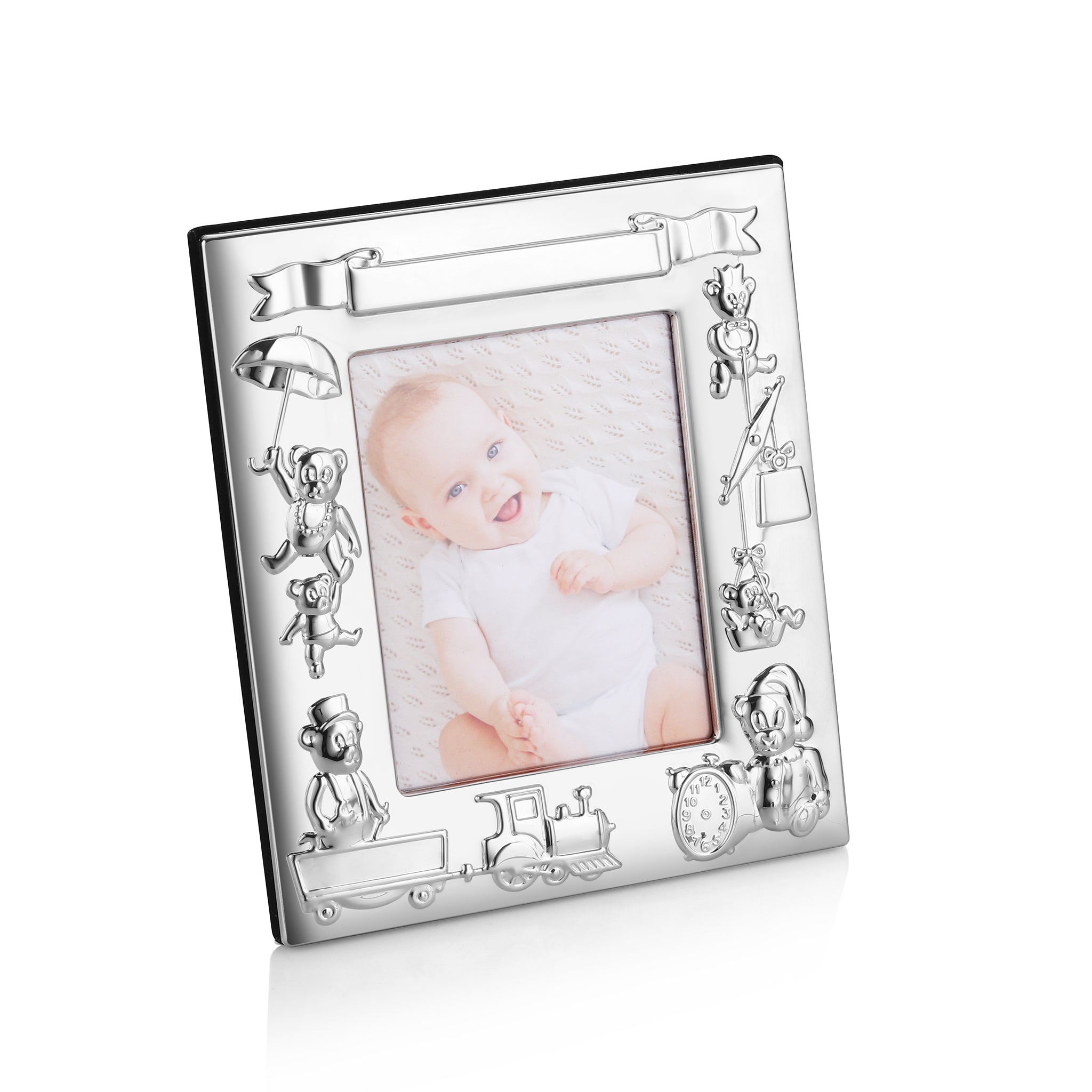 Silver Plated Teddy Bear Frame 3x5