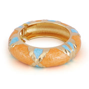 Gold Plated Orange & Green Enamel Bangle