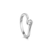 Sterling Silver Channel Set Lab Grown Diamond Ring 0.2ct Size P