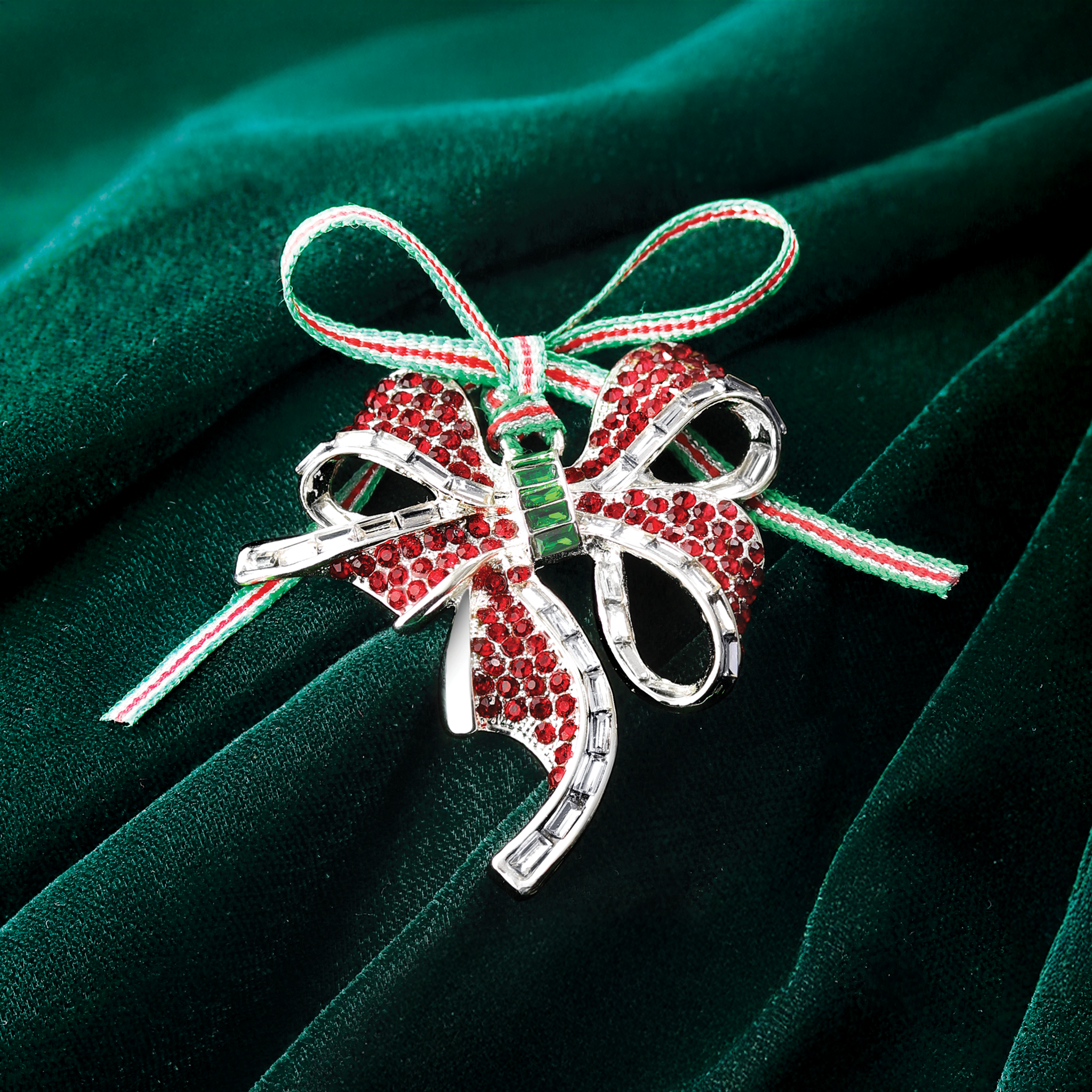 Bow with Red Stones Christmas Tree Decoration