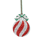 Red & Clear Stone Bauble Christmas Tree Decoration