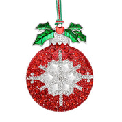 Clear & Red Stone Bauble Christmas Tree Decoration
