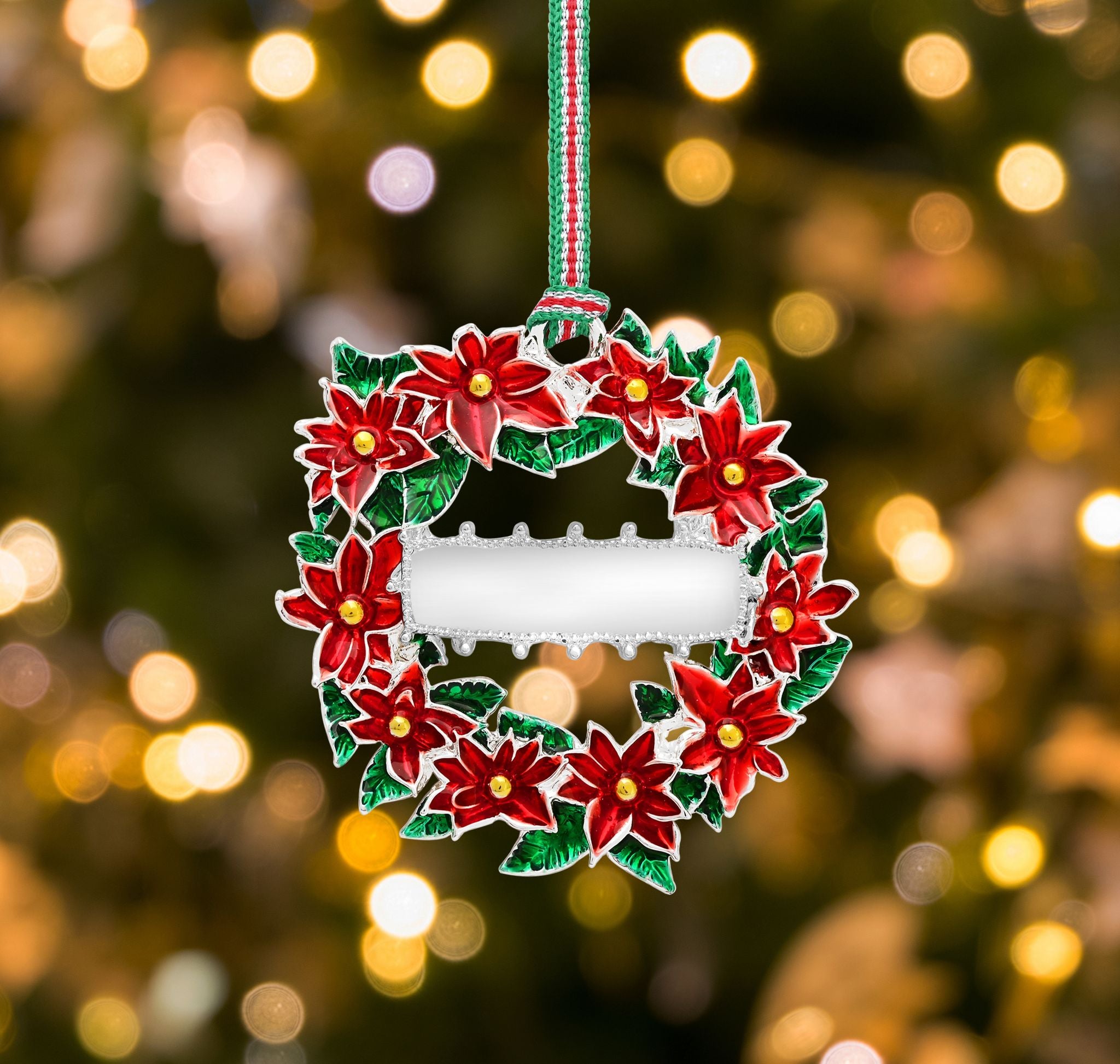 Poinsettia Wreath Christmas Tree Decoration