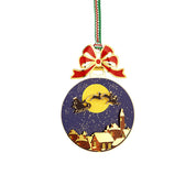 Gold Plated Santa Sleigh Christmas Tree Decoration