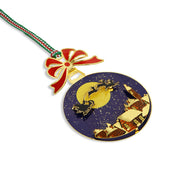 Gold Plated Santa Sleigh Christmas Tree Decoration