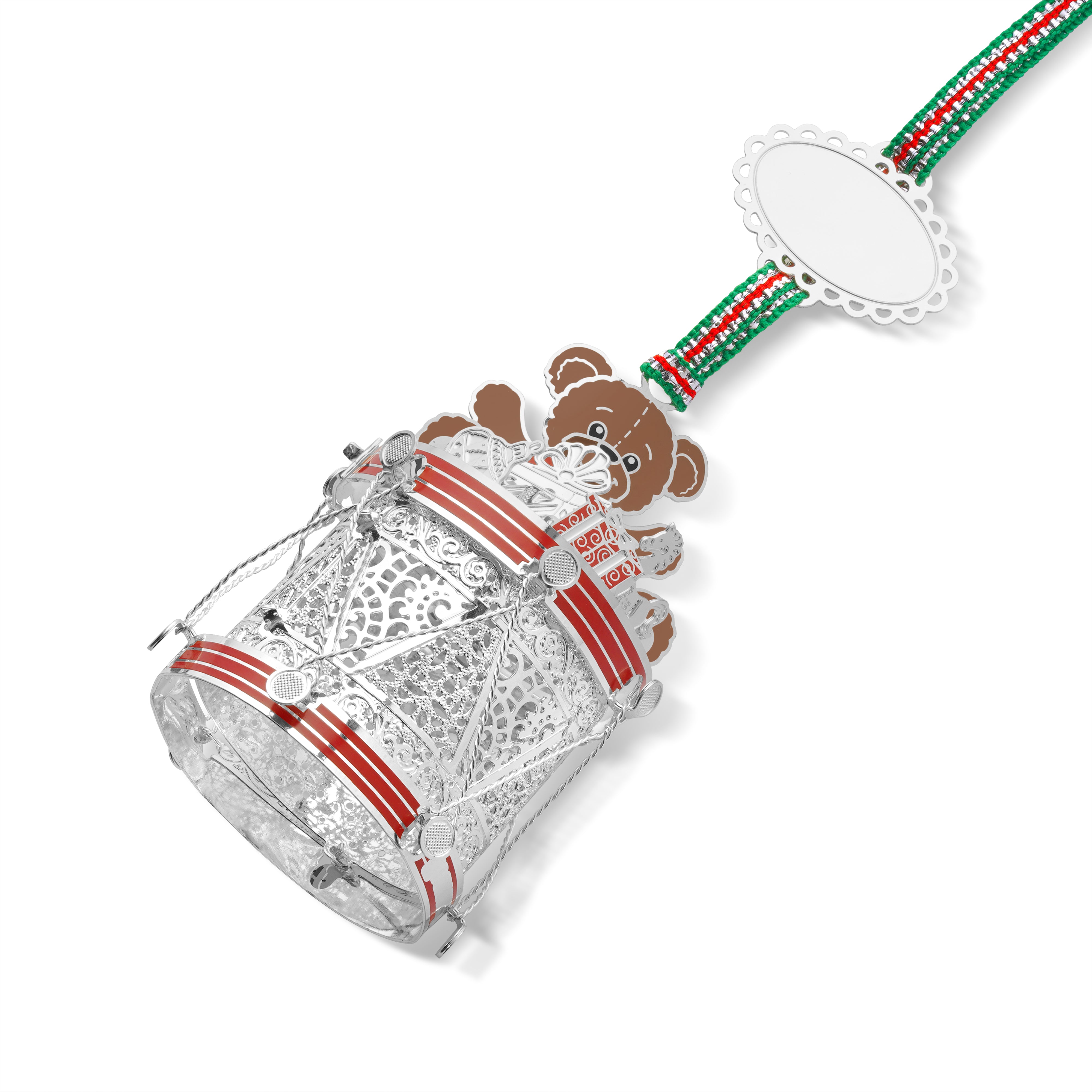 Drum with Teddy Bear Christmas Tree Decoration
