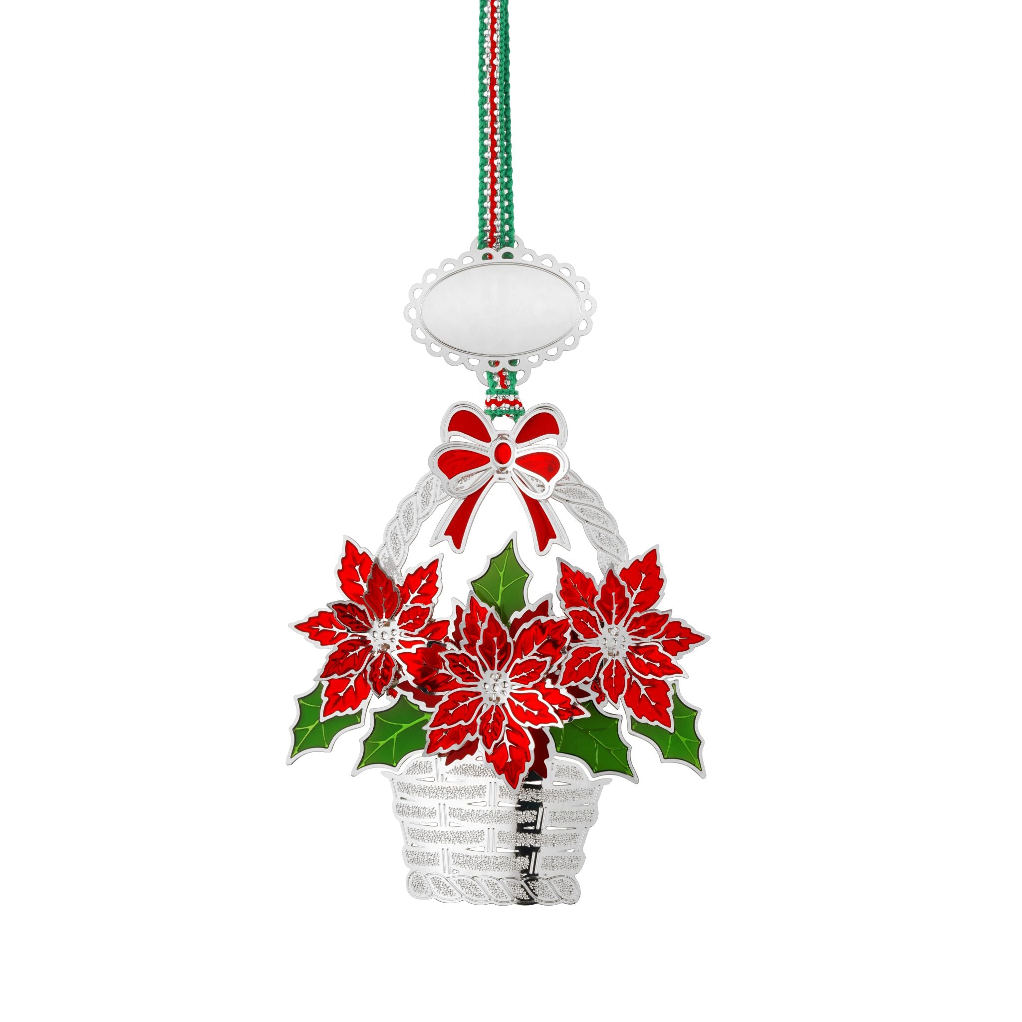 Poinsettia Basket Christmas Tree Decoration