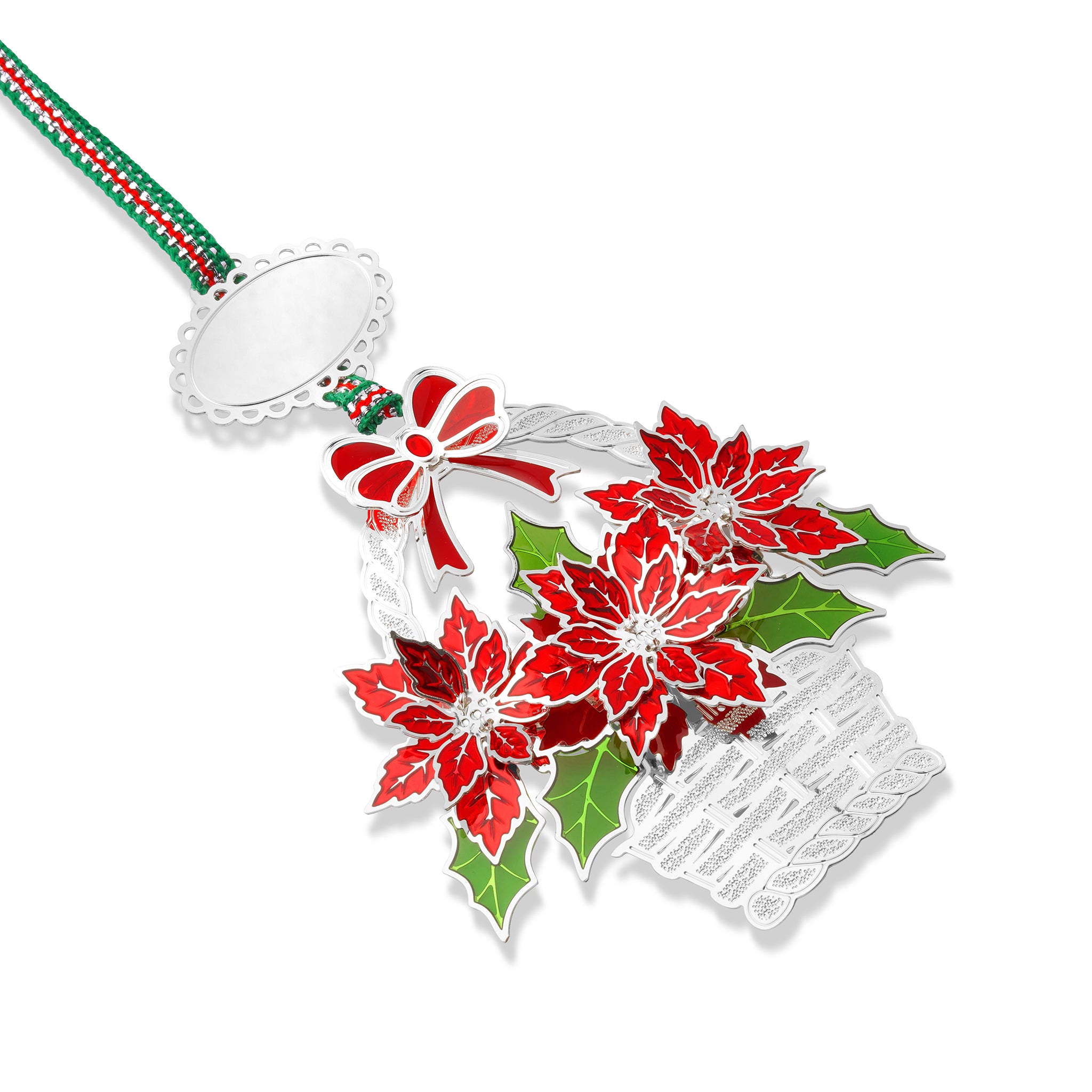 Poinsettia Basket Christmas Tree Decoration