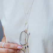 Silver Plated Oval Spectacle Holder Pendant