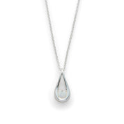 Silver Plated Opal Teardrop Pendant