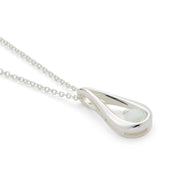 Silver Plated Opal Teardrop Pendant