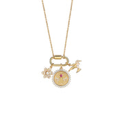 Gold Plated Hummingbird Charm Necklace