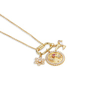 Gold Plated Hummingbird Charm Necklace