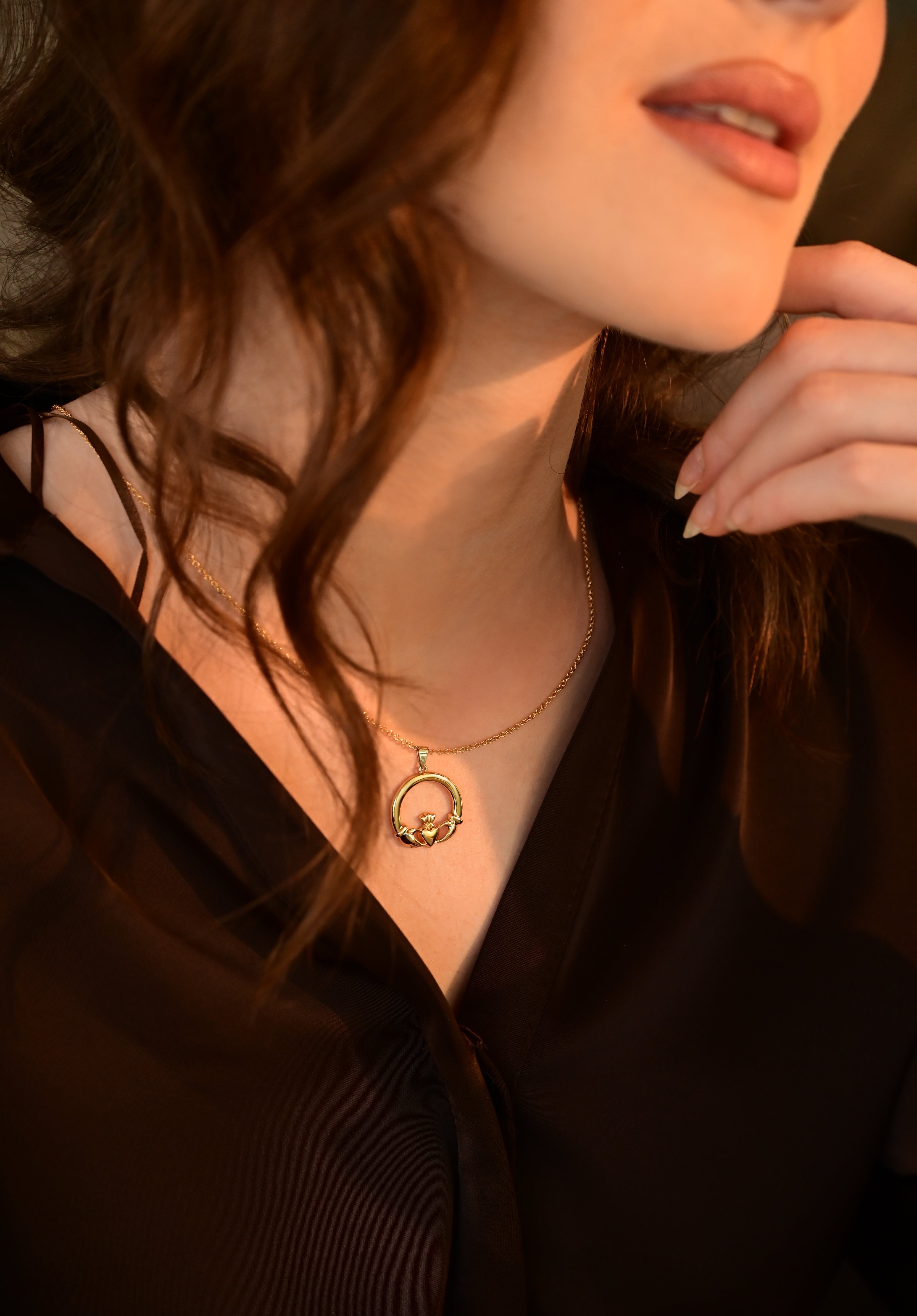 Gold Plated Claddagh Pendant