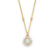 Gold Plated Opal Floral Pendant