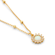 Gold Plated Opal Floral Pendant