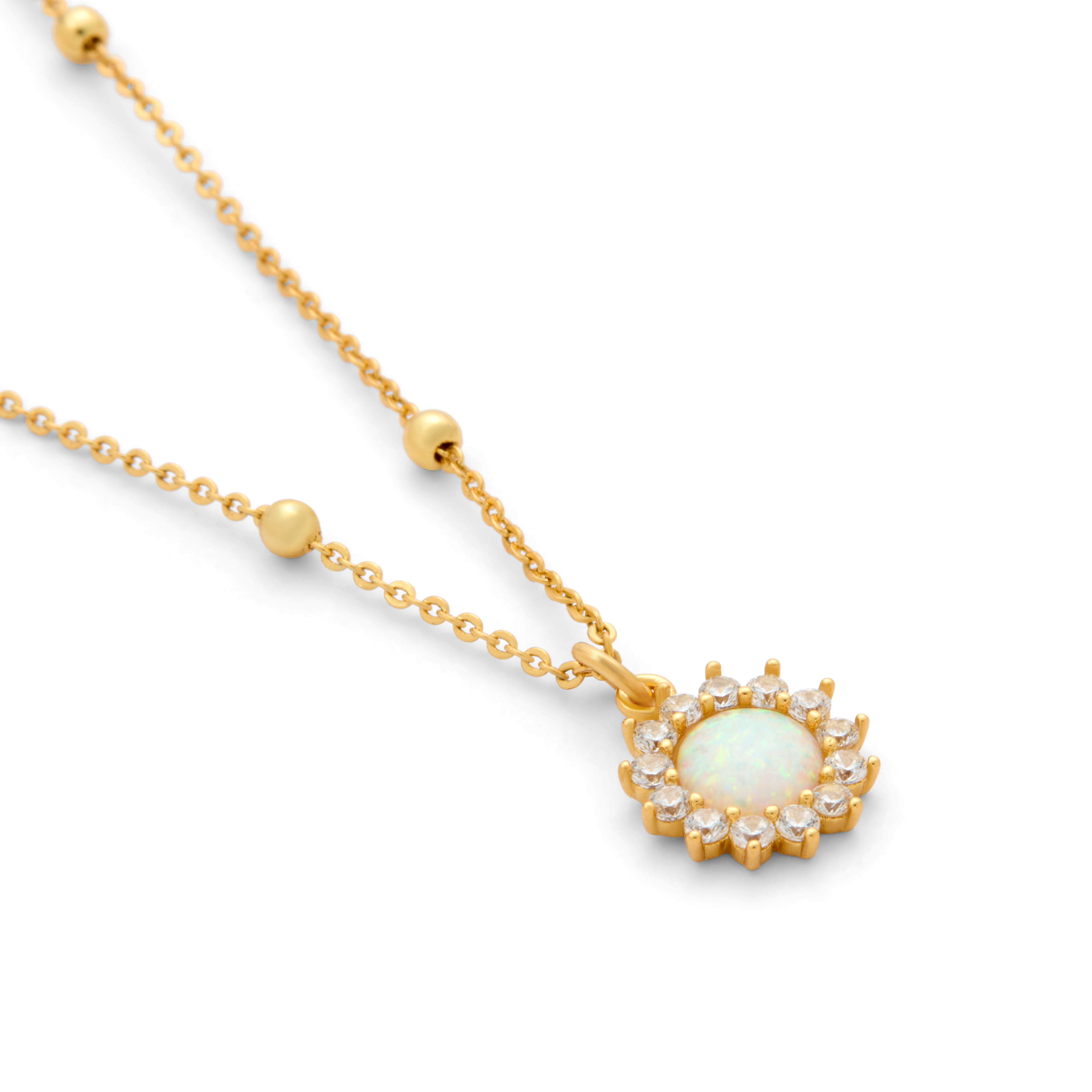 Gold Plated Opal Floral Pendant