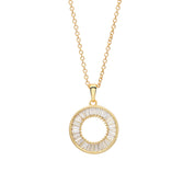 Gold Plated Baguette Stone Pendant