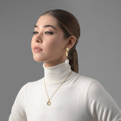 Gold Plated Baguette Stone Pendant