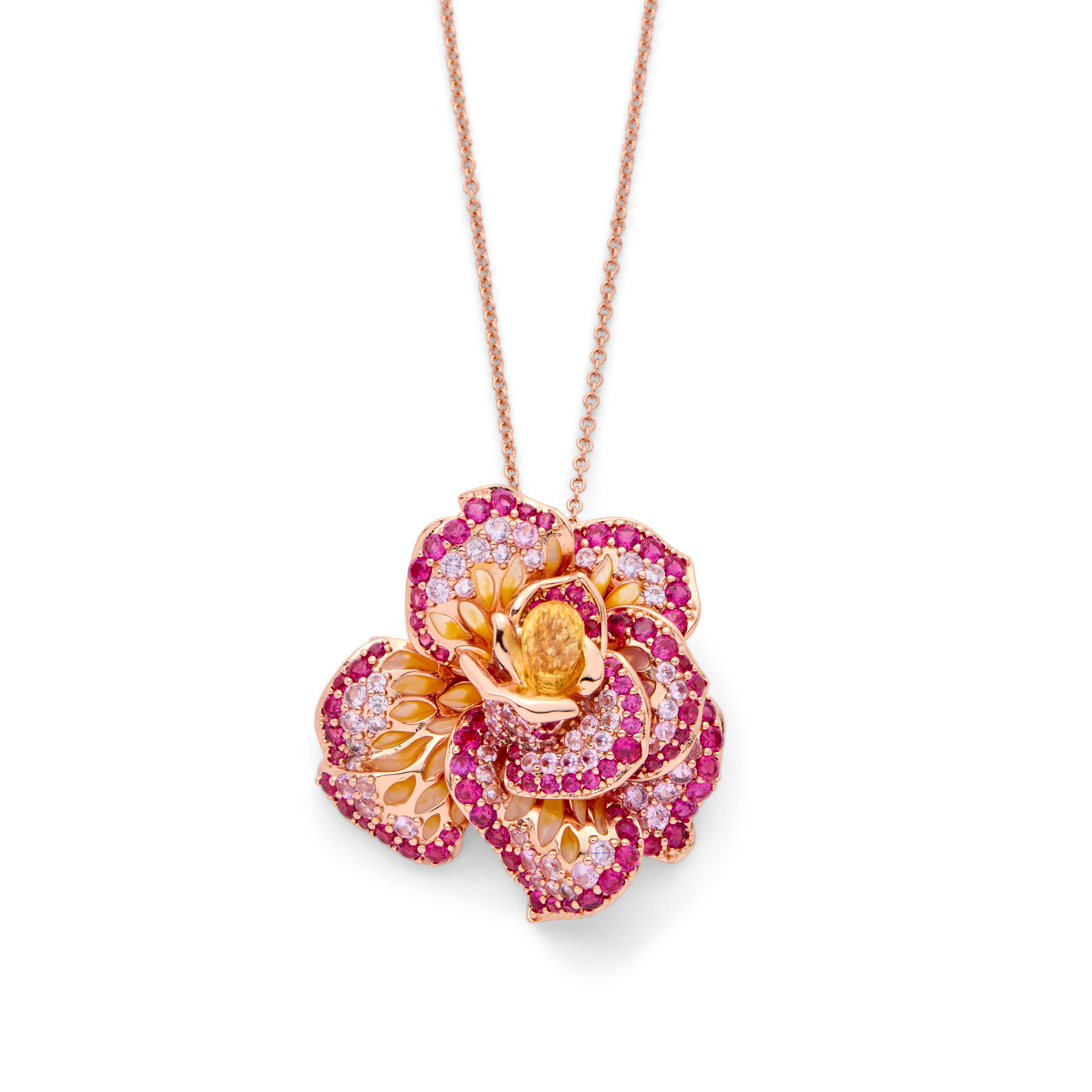 Rose Gold Plated Flower Pendant
