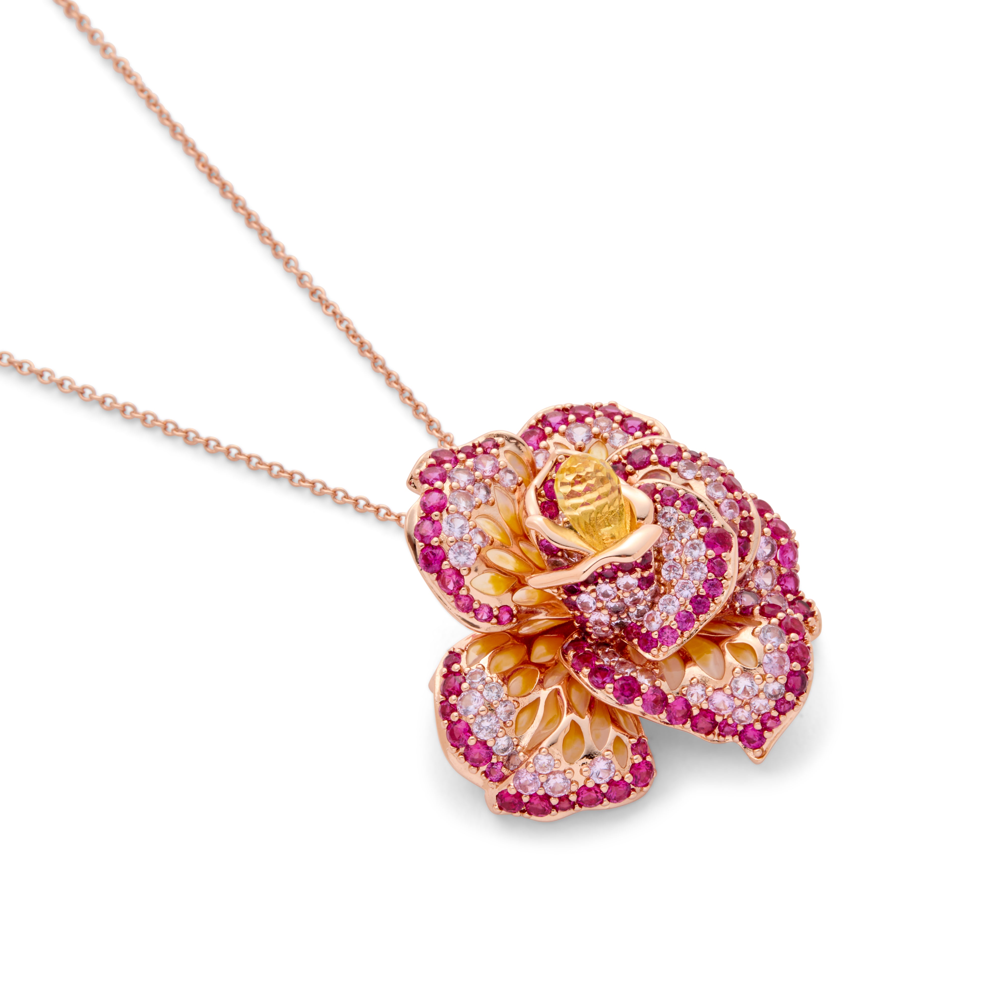 Rose Gold Plated Flower Pendant