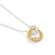 Silver & Gold Plated Infinity Circles CZ Pendant