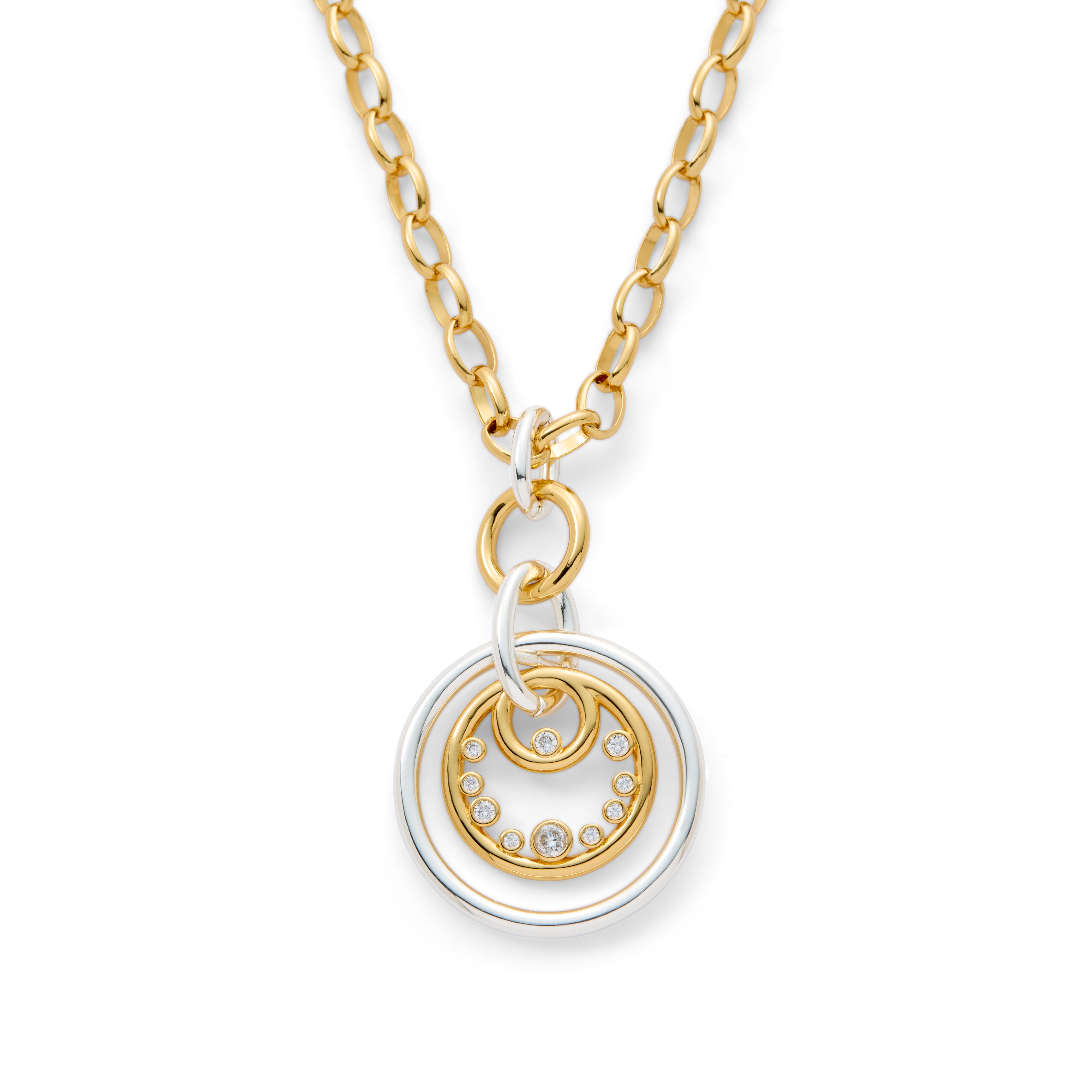 Silver & Gold Plated Circular Pendant
