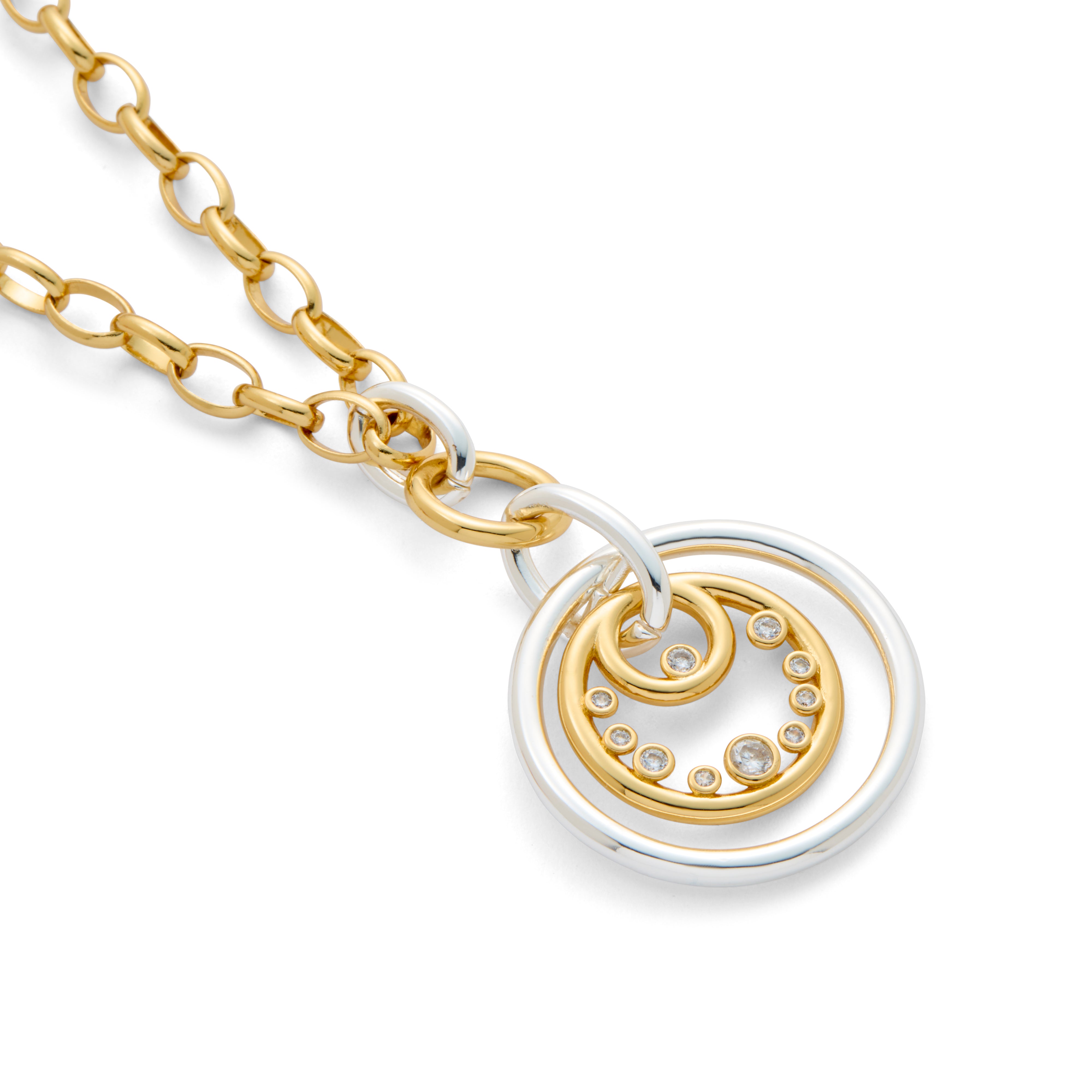 Silver & Gold Plated Circular Pendant