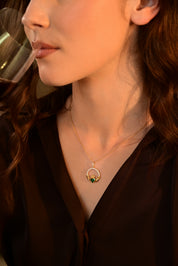 Gold Plated Emerald Green Claddagh Pendant