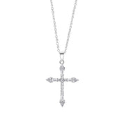 Silver Plated CZ Cross Pendant
