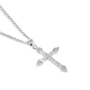 Silver Plated CZ Cross Pendant