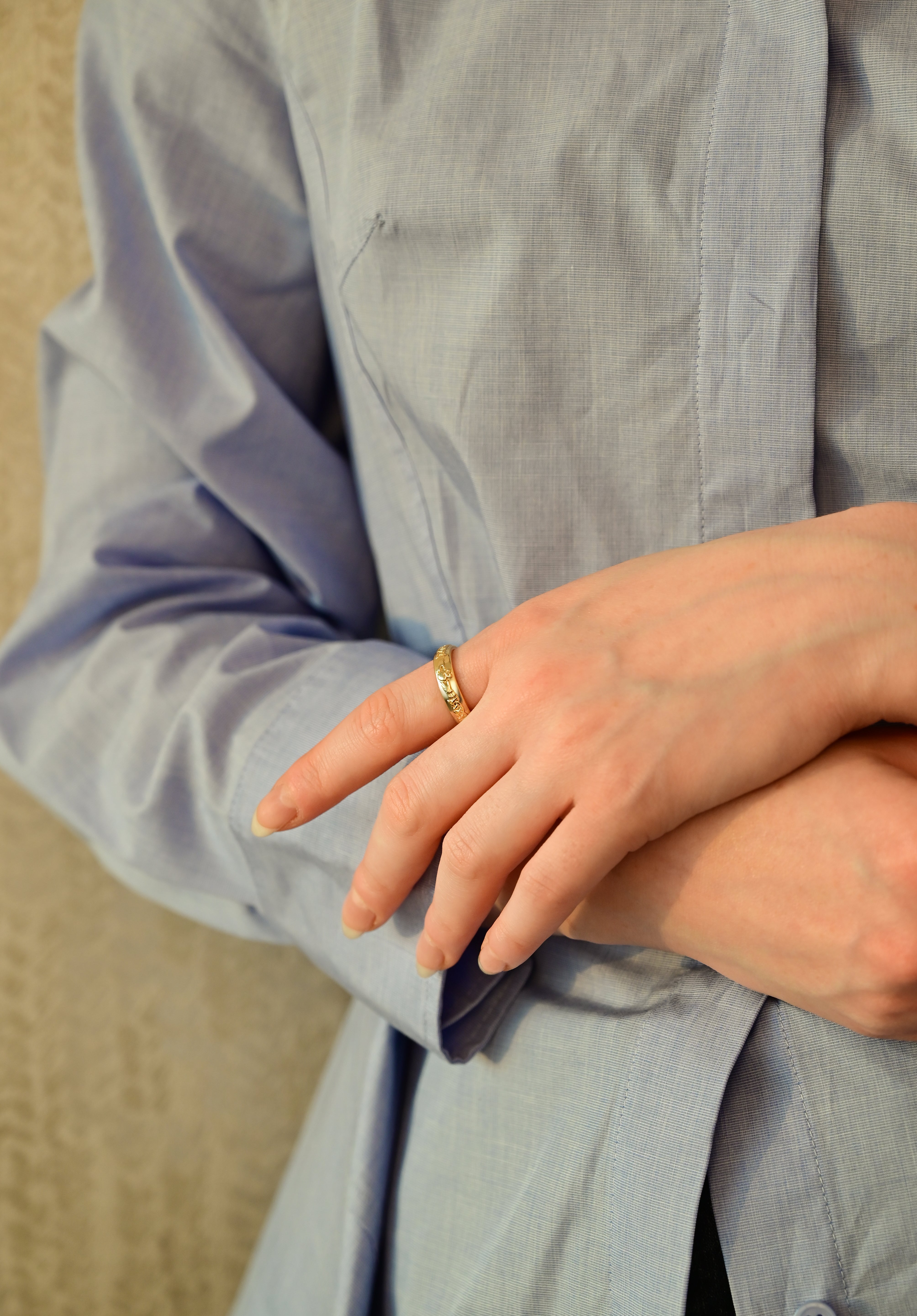Gold Plated Claddagh Band Ring