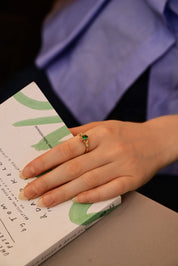 Gold Plated Emerald Green Claddagh Ring