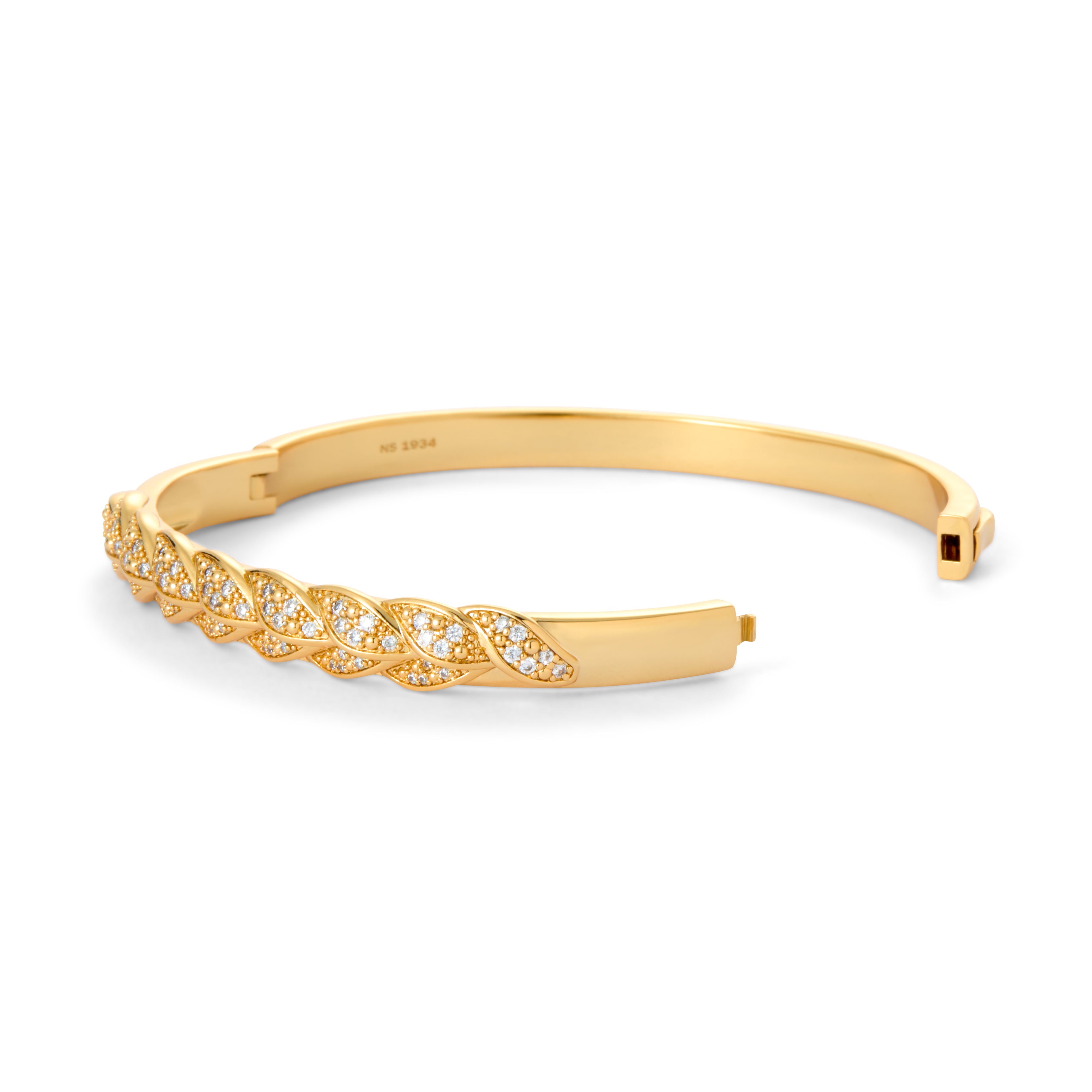 Gold Plated Leaf Bangle