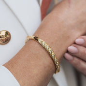 Gold Plated Leaf Bangle