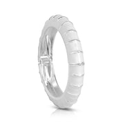Silver Plated White Enamel Bangle