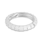 Silver Plated White Enamel Bangle