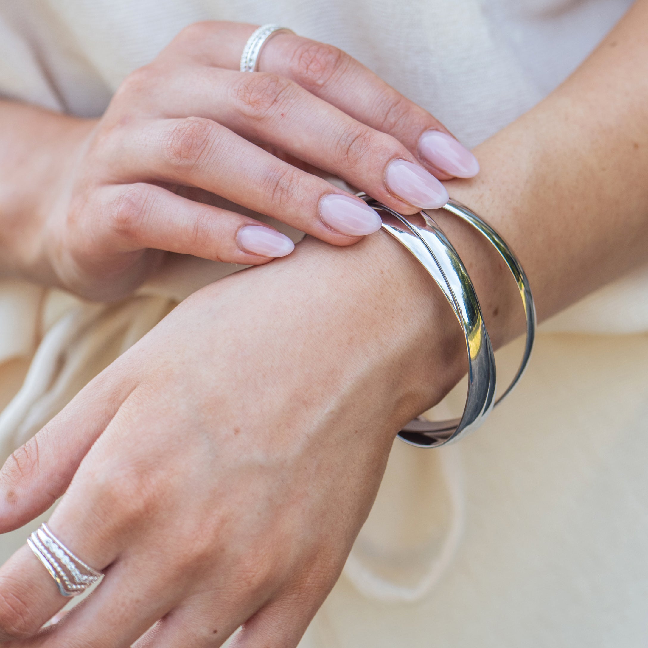 Silver Plated Triple Bangle