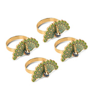 Peacock Napkin Rings Set of 4