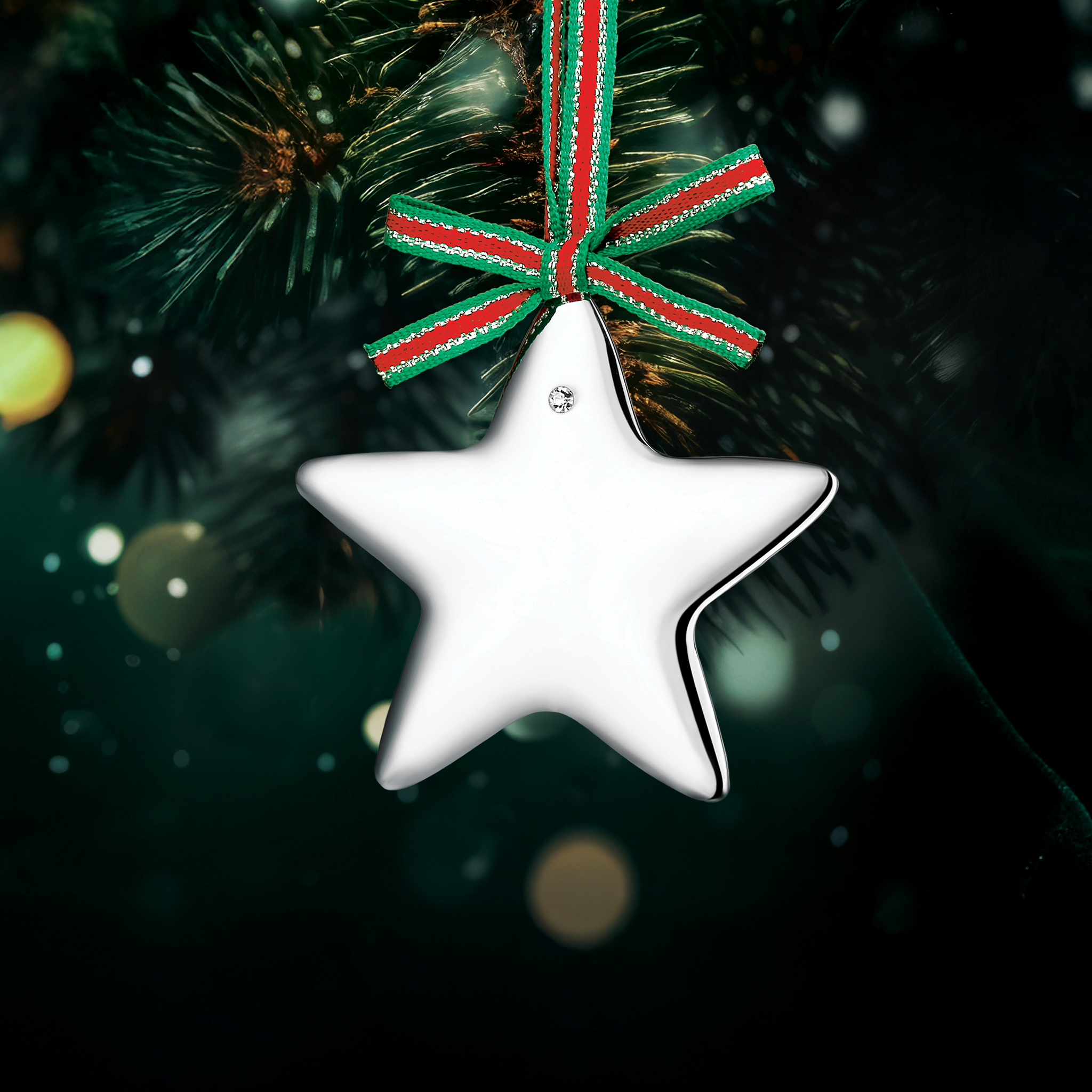 Star with Clear Stones Christmas Tree Decoration