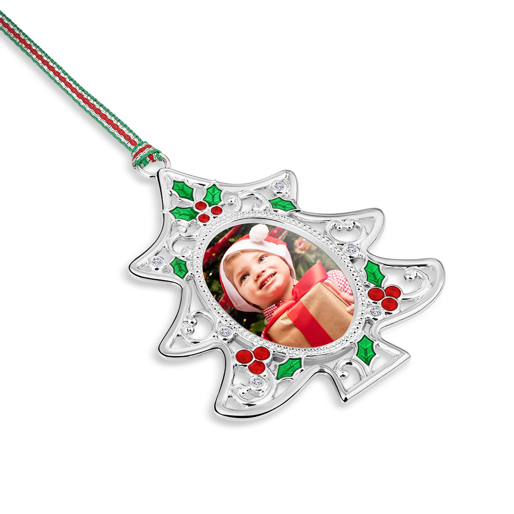 Holly Christmas Tree Photoframe Decoration