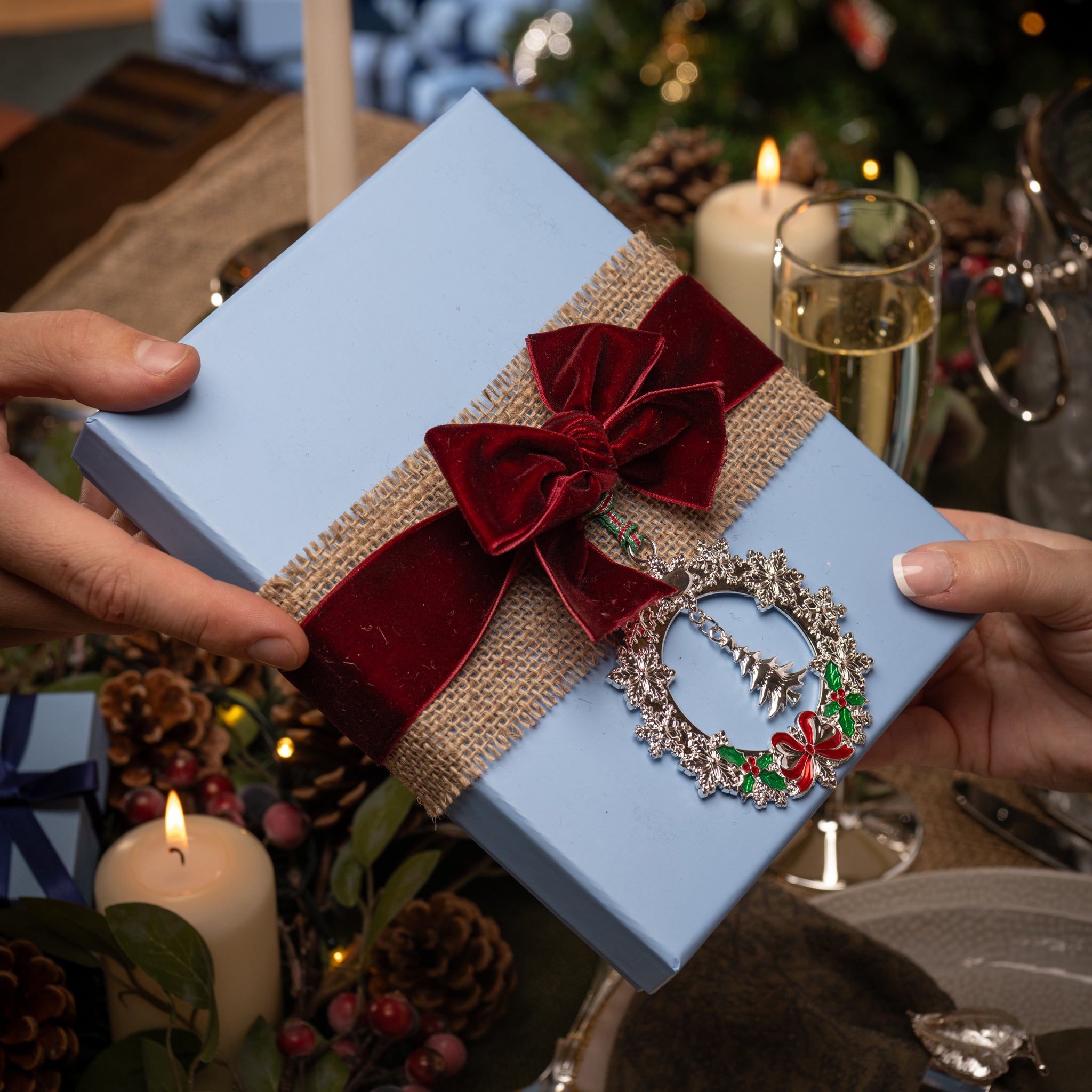 Wreath with Christmas Tree Decoration