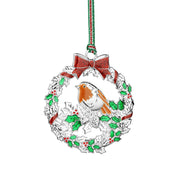 Robin with Holly Christmas Tree Decoration